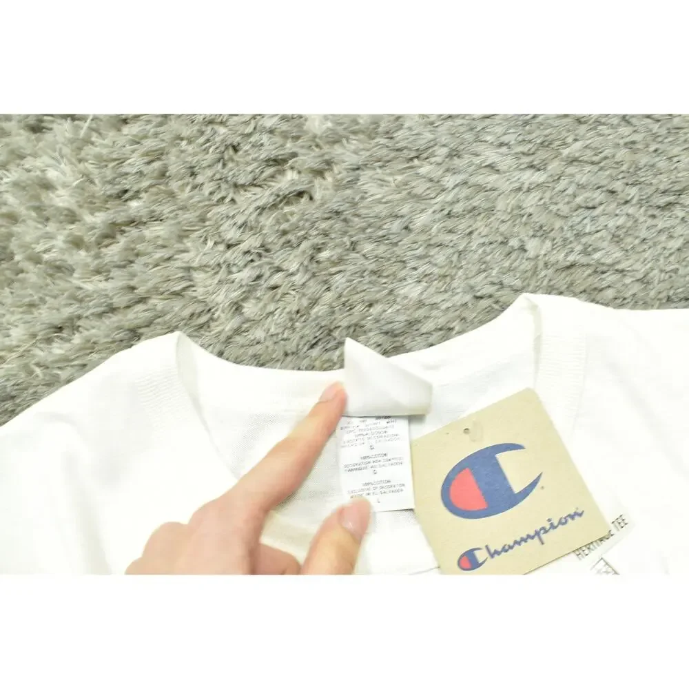 NEW Champion Just Don Basketball Collabor+Aid Men's White 100% Cotton T-Shirt L - Picture 5 of 8
